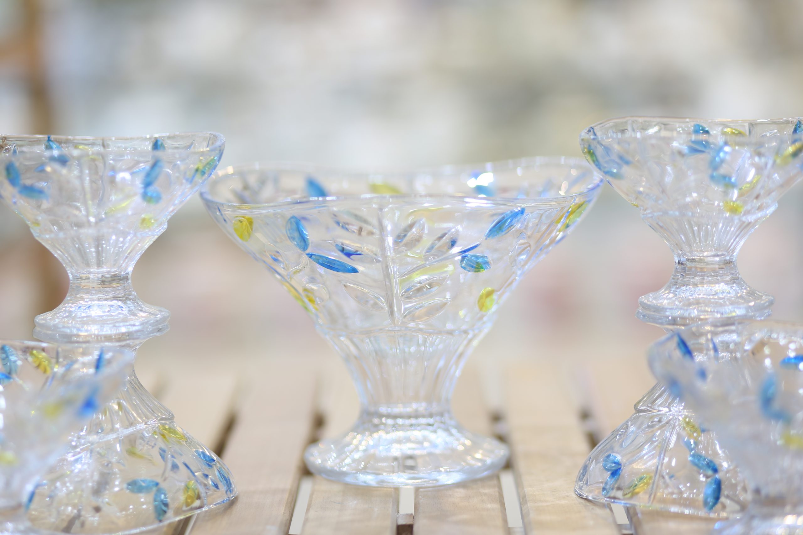 Tavao Glass Ice Cream Set 7pc -